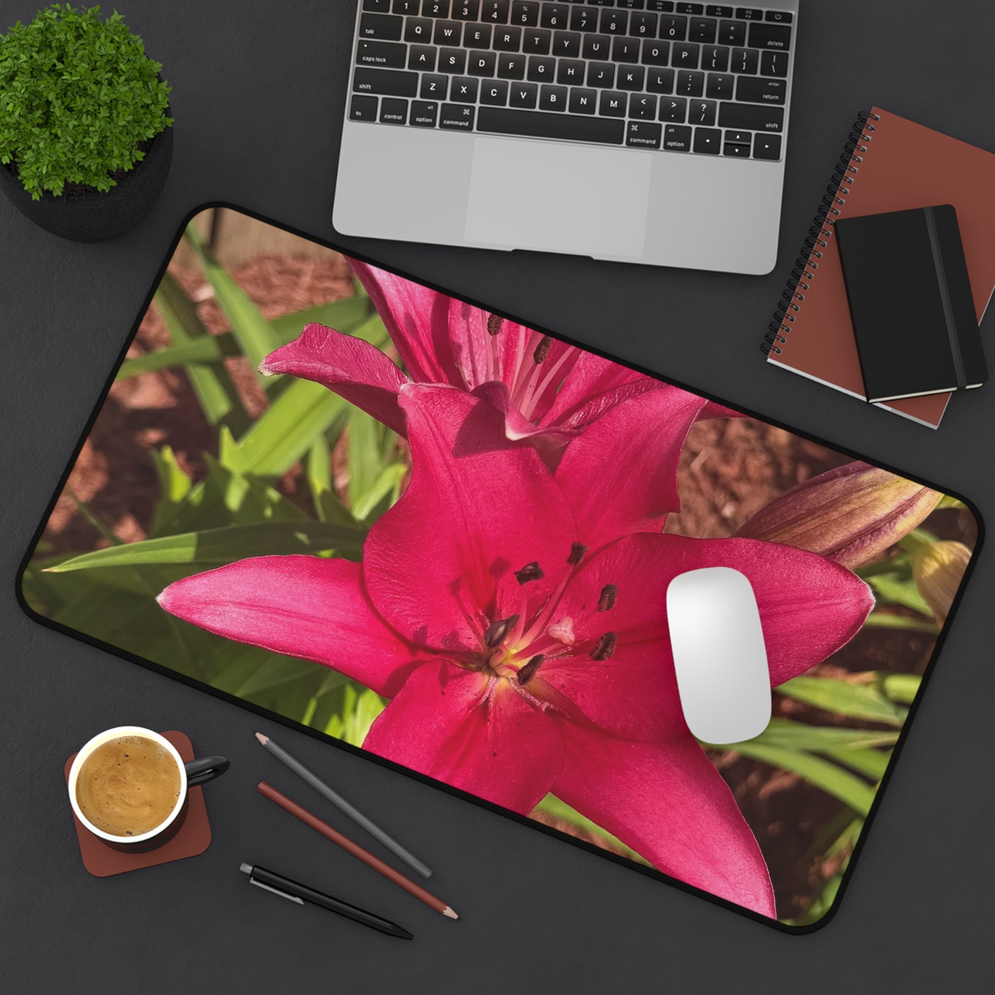 Pink Asiatic Lily Desk Mat