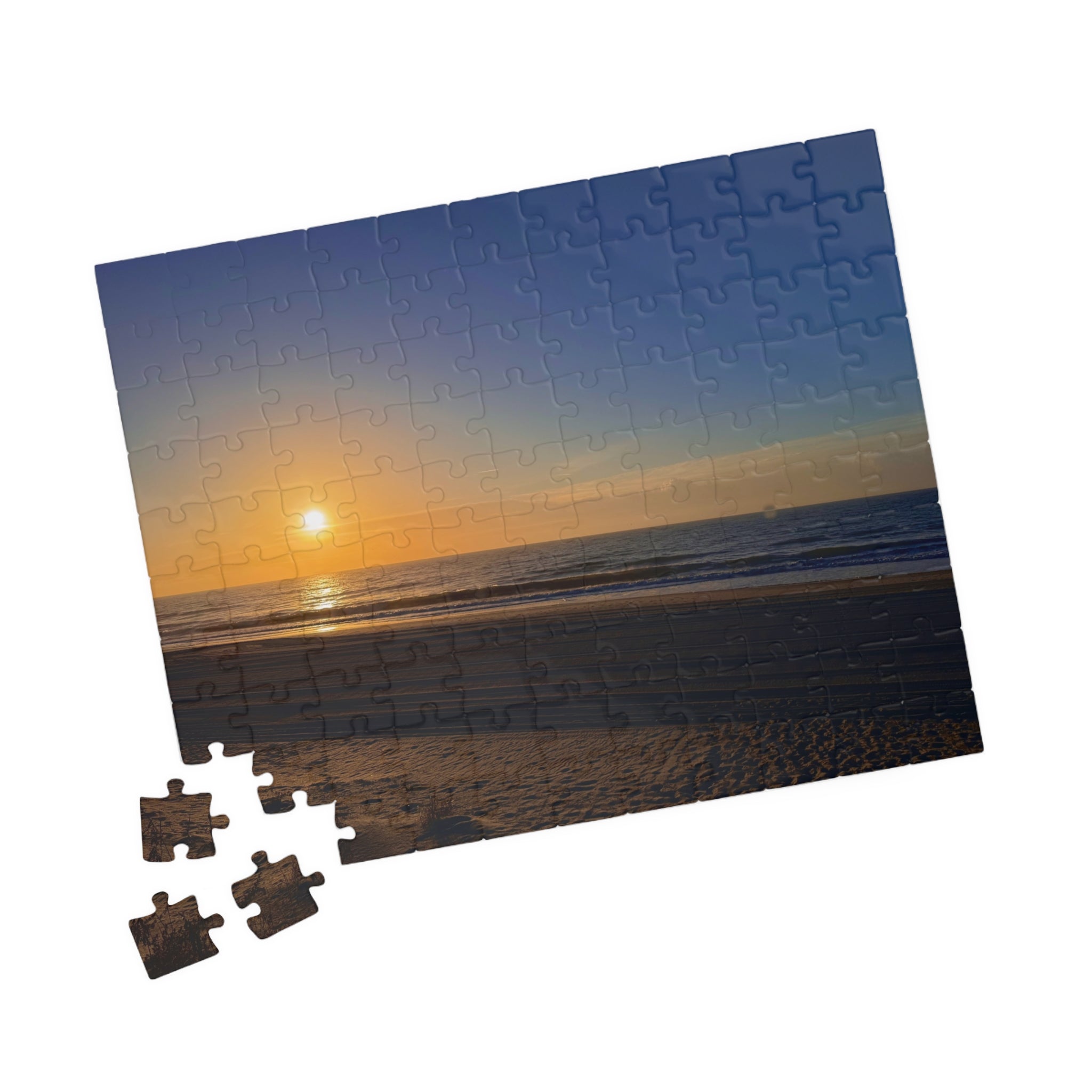 Orange Sunset Beach Jigsaw Puzzle