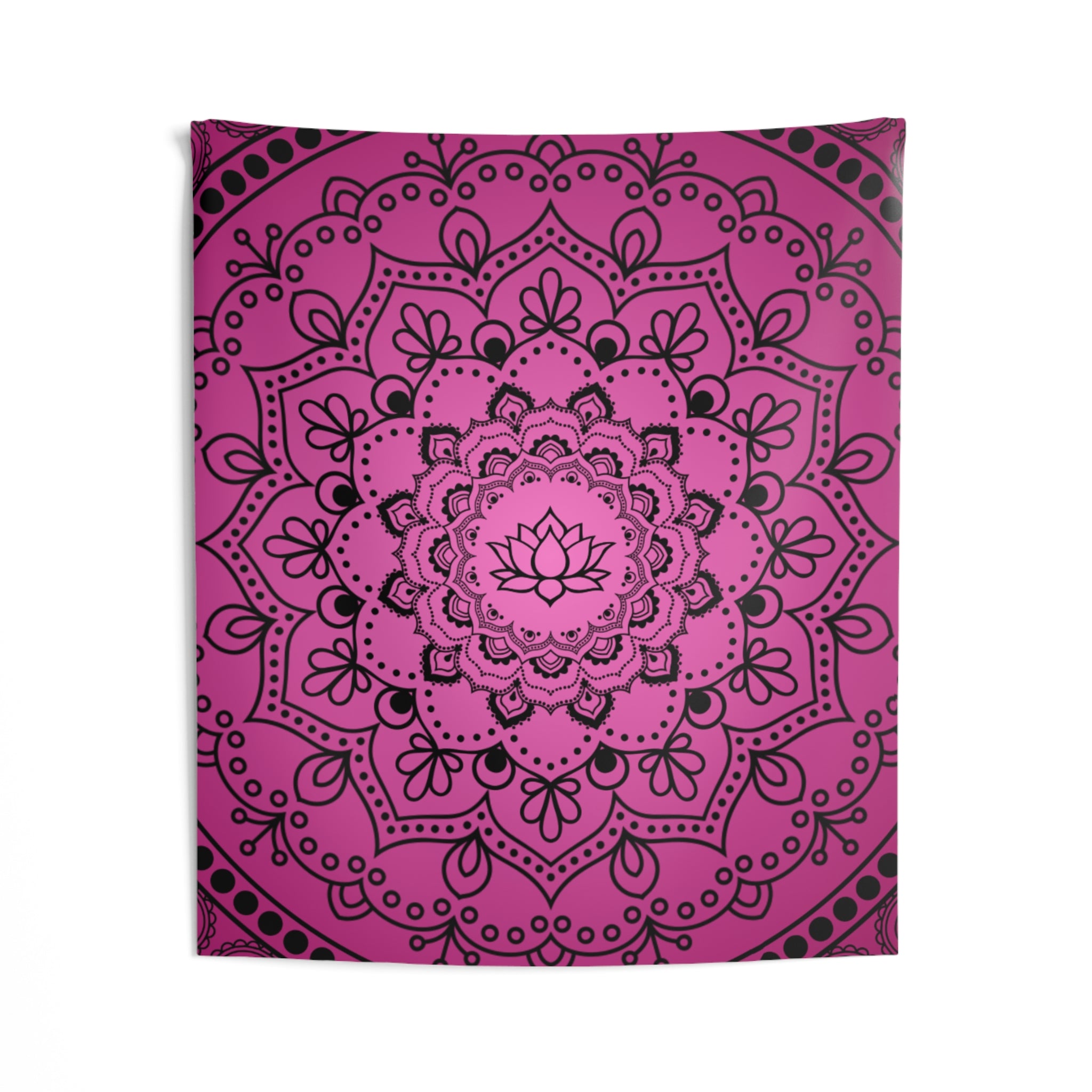 Pink Lotus Mandala Wall Tapestry