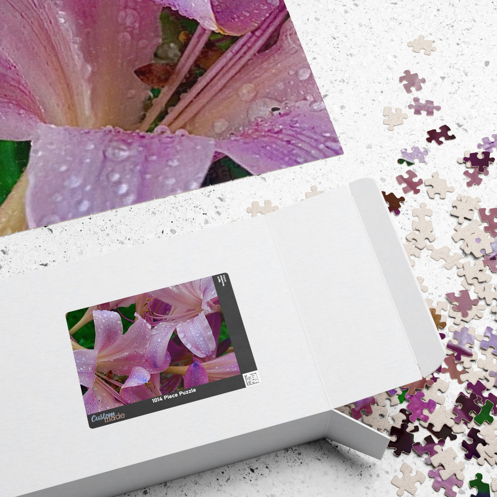 Rainy Pink Lilies Jigsaw Puzzle