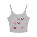 Butterfly Grid Spaghetti Tank Top- solid