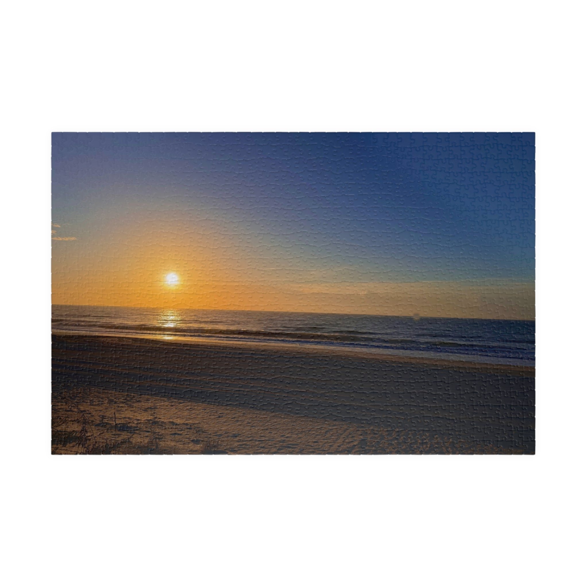 Orange Sunset Beach Jigsaw Puzzle