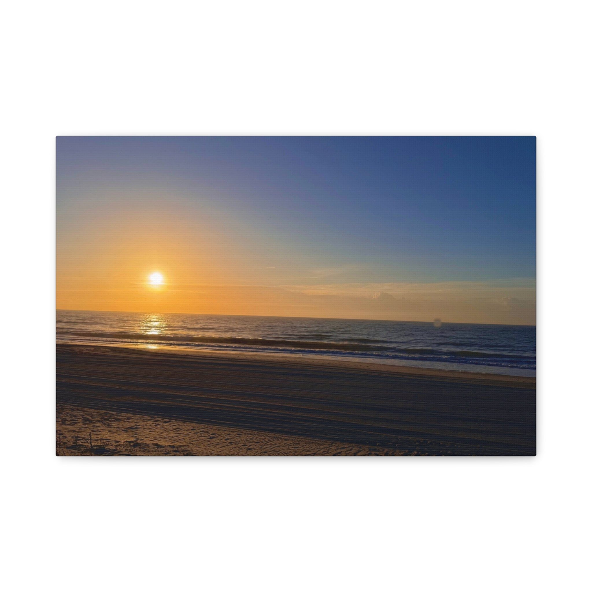 Orange Sunset Beach Canvas Print