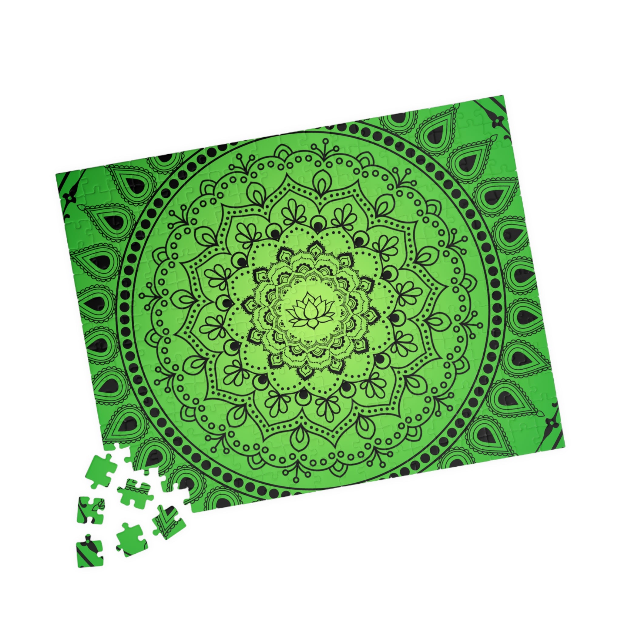 Green Mandala Jigsaw Puzzle