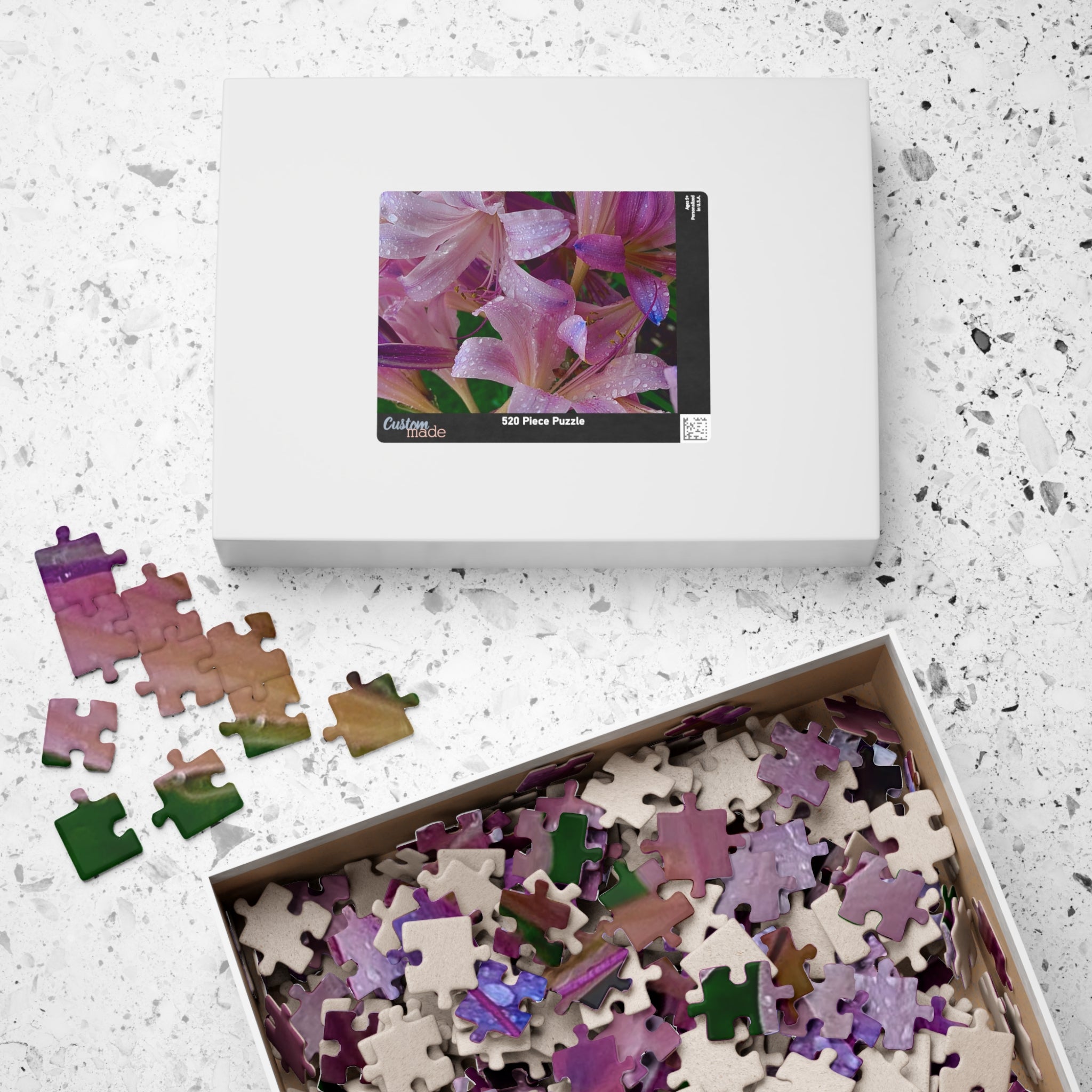 Rainy Pink Lilies Jigsaw Puzzle