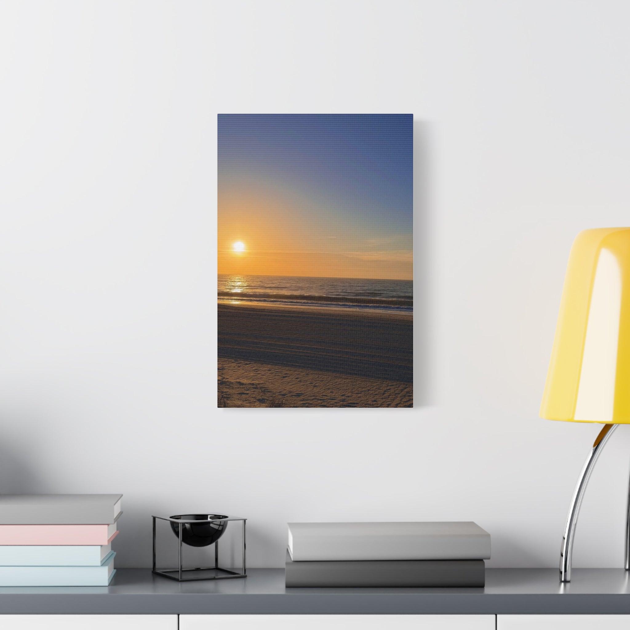 Orange Sunset Beach Canvas Print