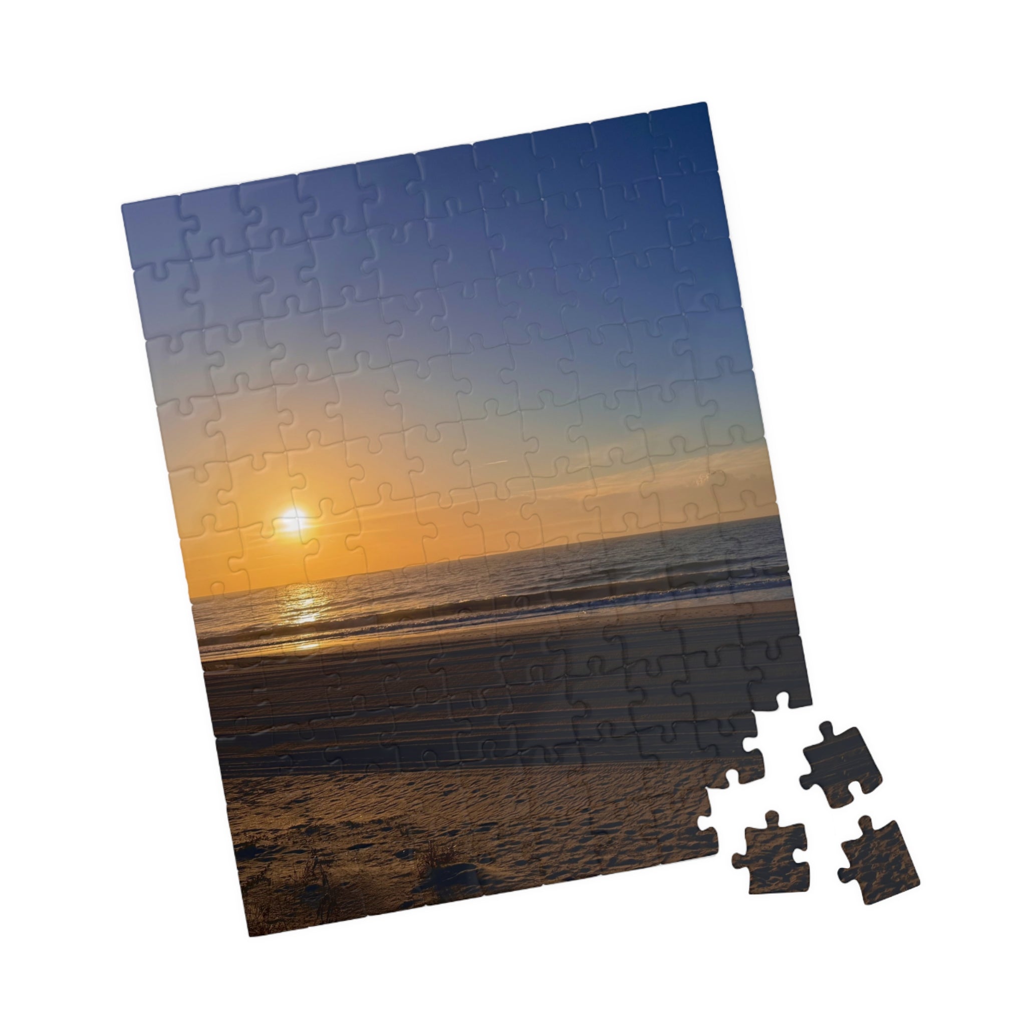 Orange Sunset Beach Jigsaw Puzzle