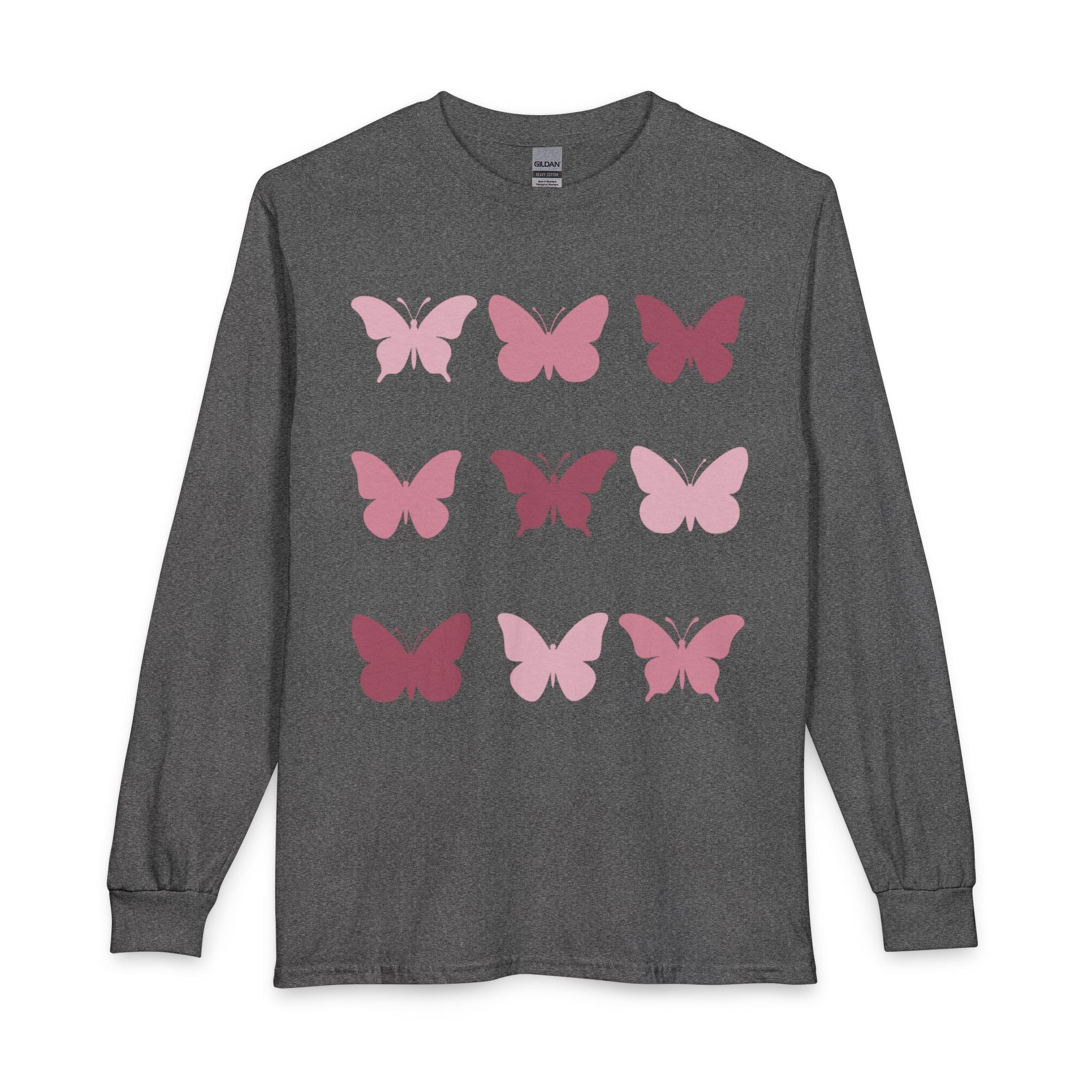 Butterfly Grid Long Sleeve Tee- solid