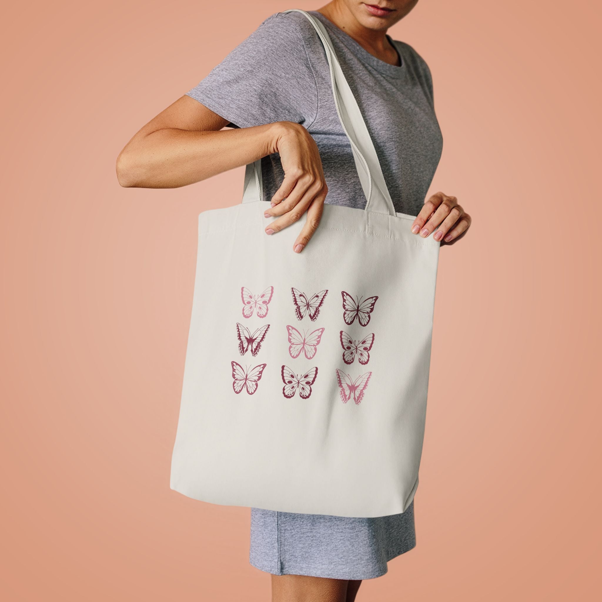 Butterfly Grid Tote Bag