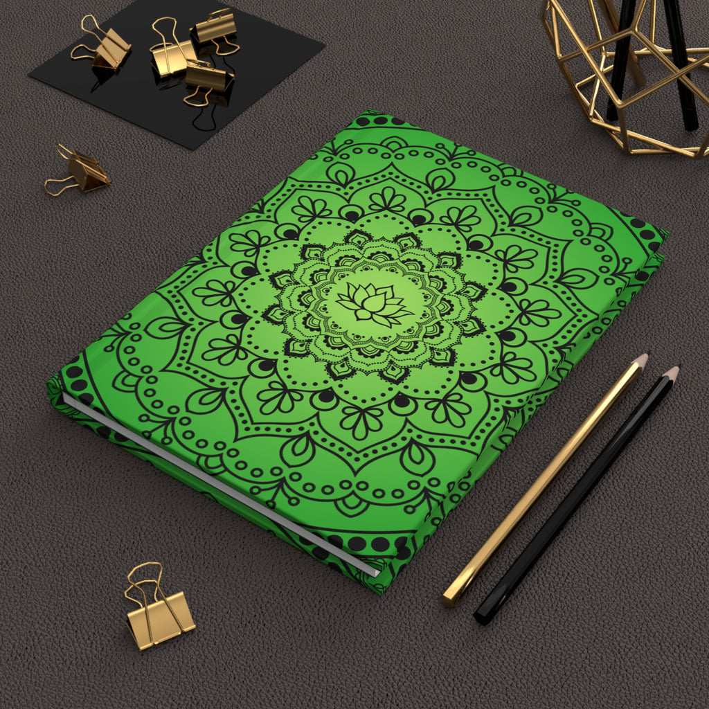 Green Mandala Hardcover Journal