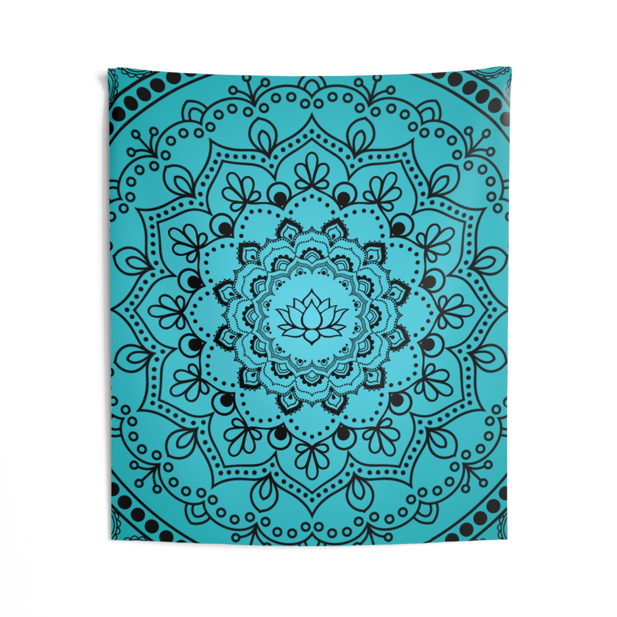 Blue Lotus Mandala Wall Tapestry