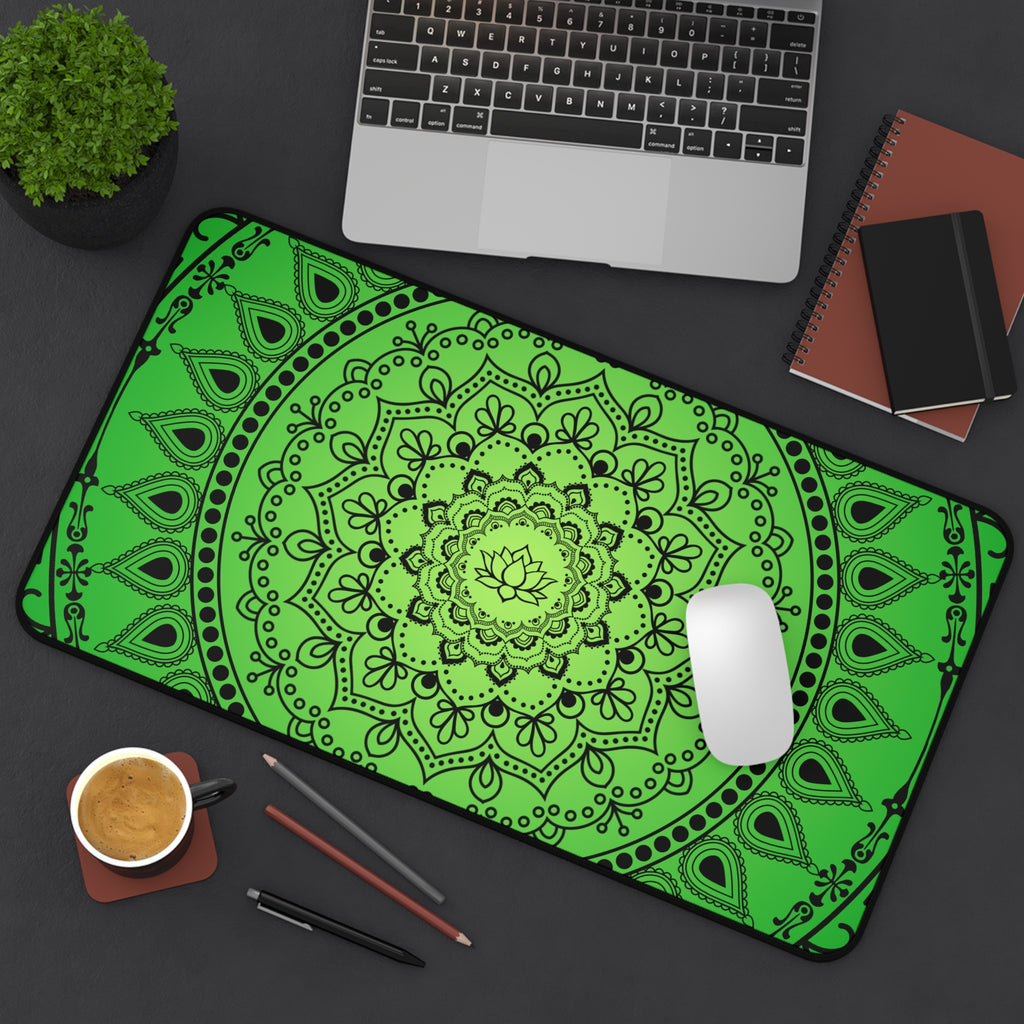 Green Mandala Desk Mat