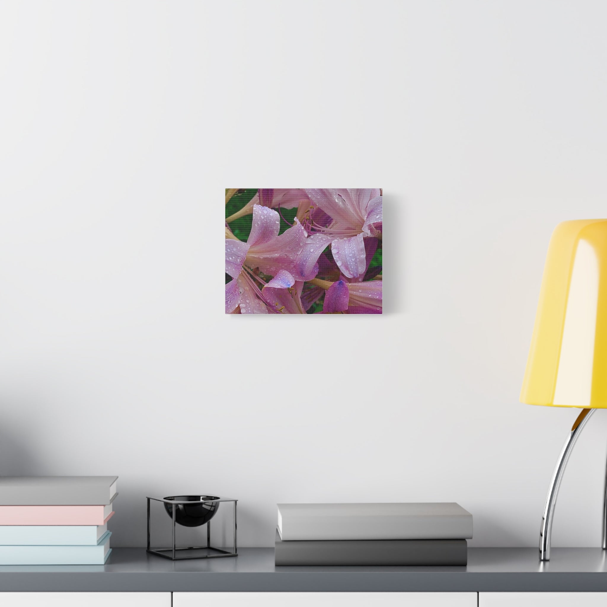 Rainy Pink Lilies Canvas Print