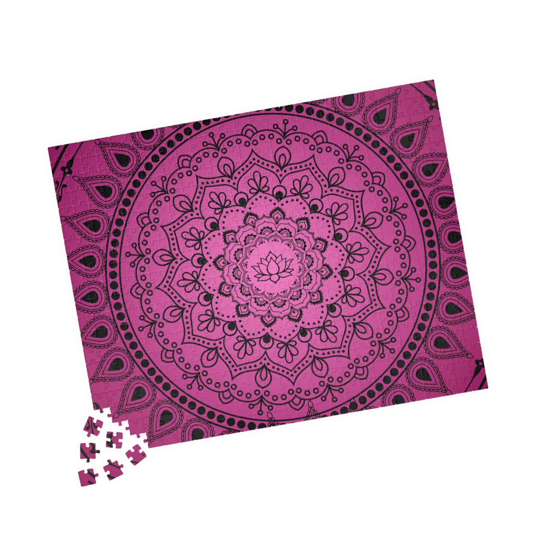 Pink Mandala Lotus Jigsaw Puzzle