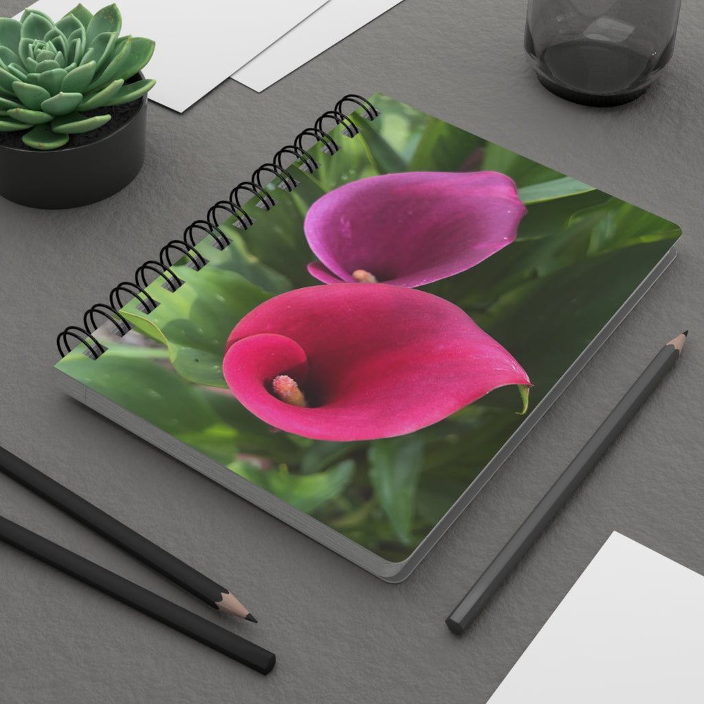 Two Pink Calla Lilies Spiral Notebook