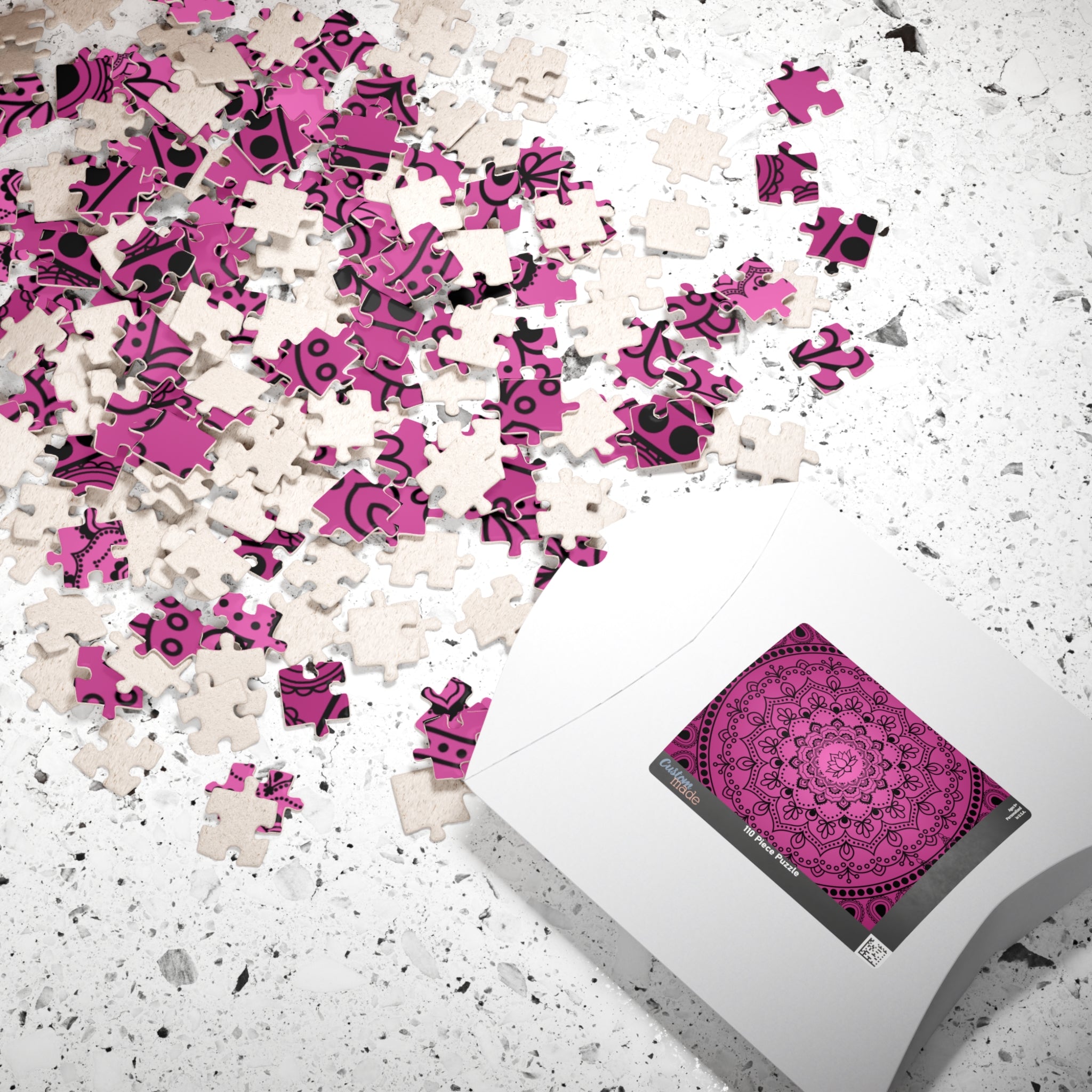 Pink Mandala Lotus Jigsaw Puzzle