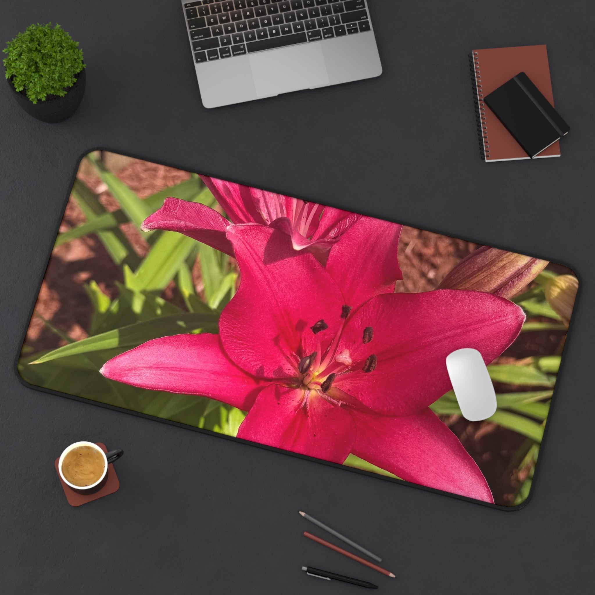 Pink Asiatic Lily Desk Mat