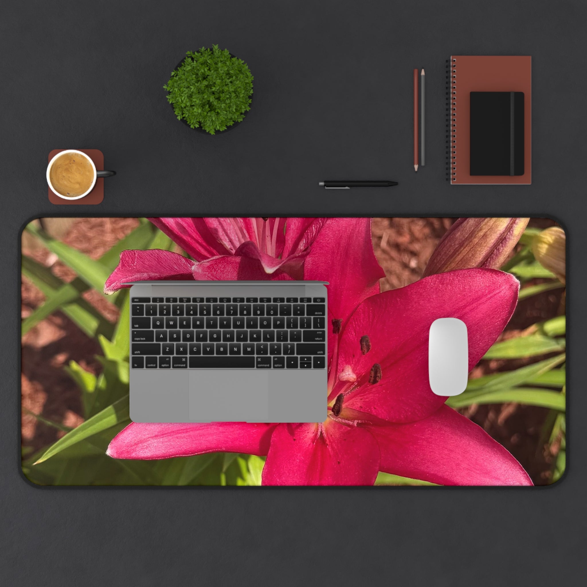 Pink Asiatic Lily Desk Mat