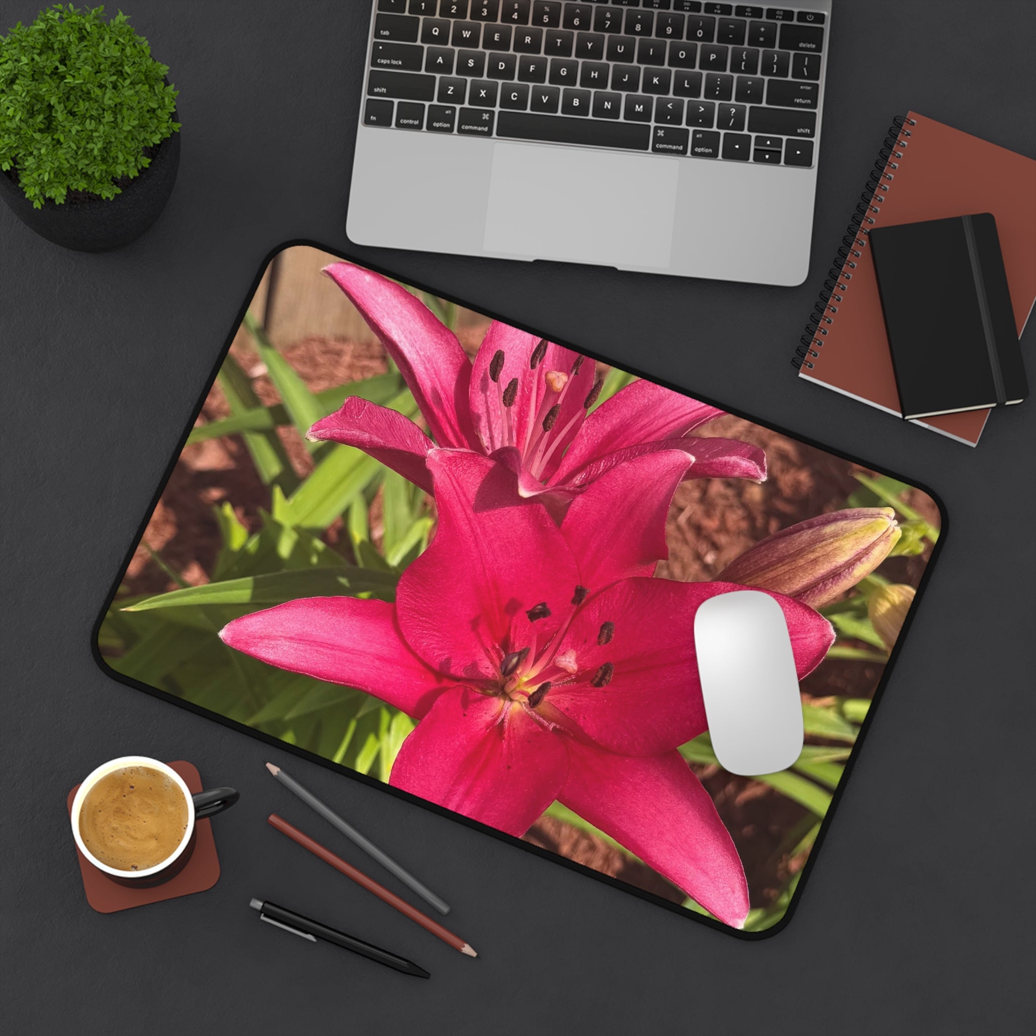 Pink Asiatic Lily Desk Mat