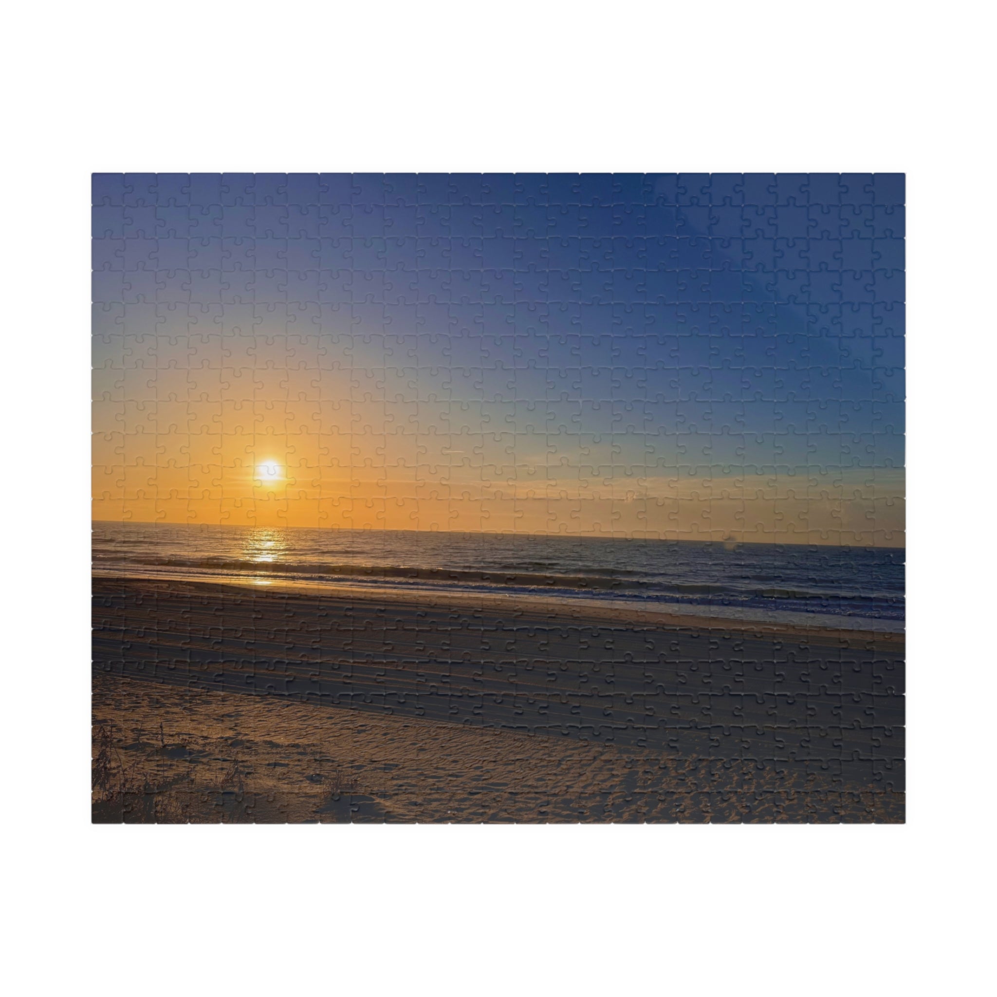 Orange Sunset Beach Jigsaw Puzzle