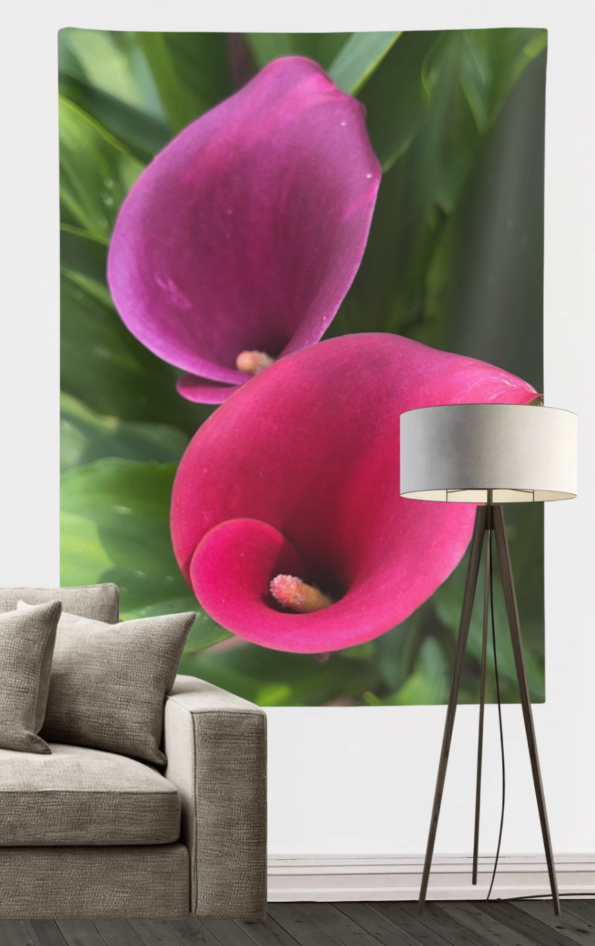 Two Calla Lilies Wall Tapestry