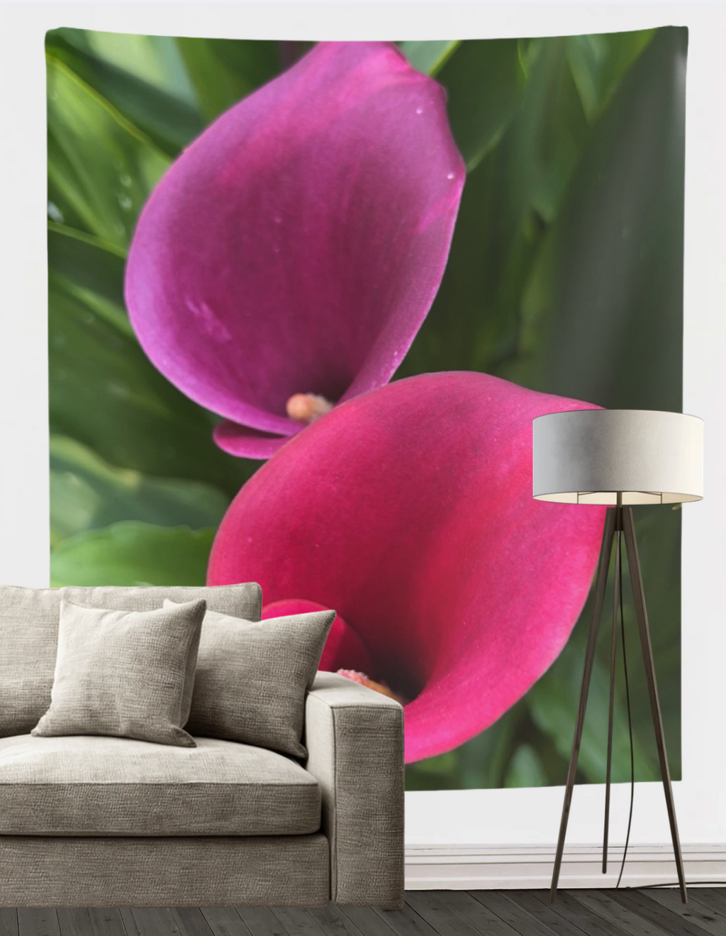Two Calla Lilies Wall Tapestry