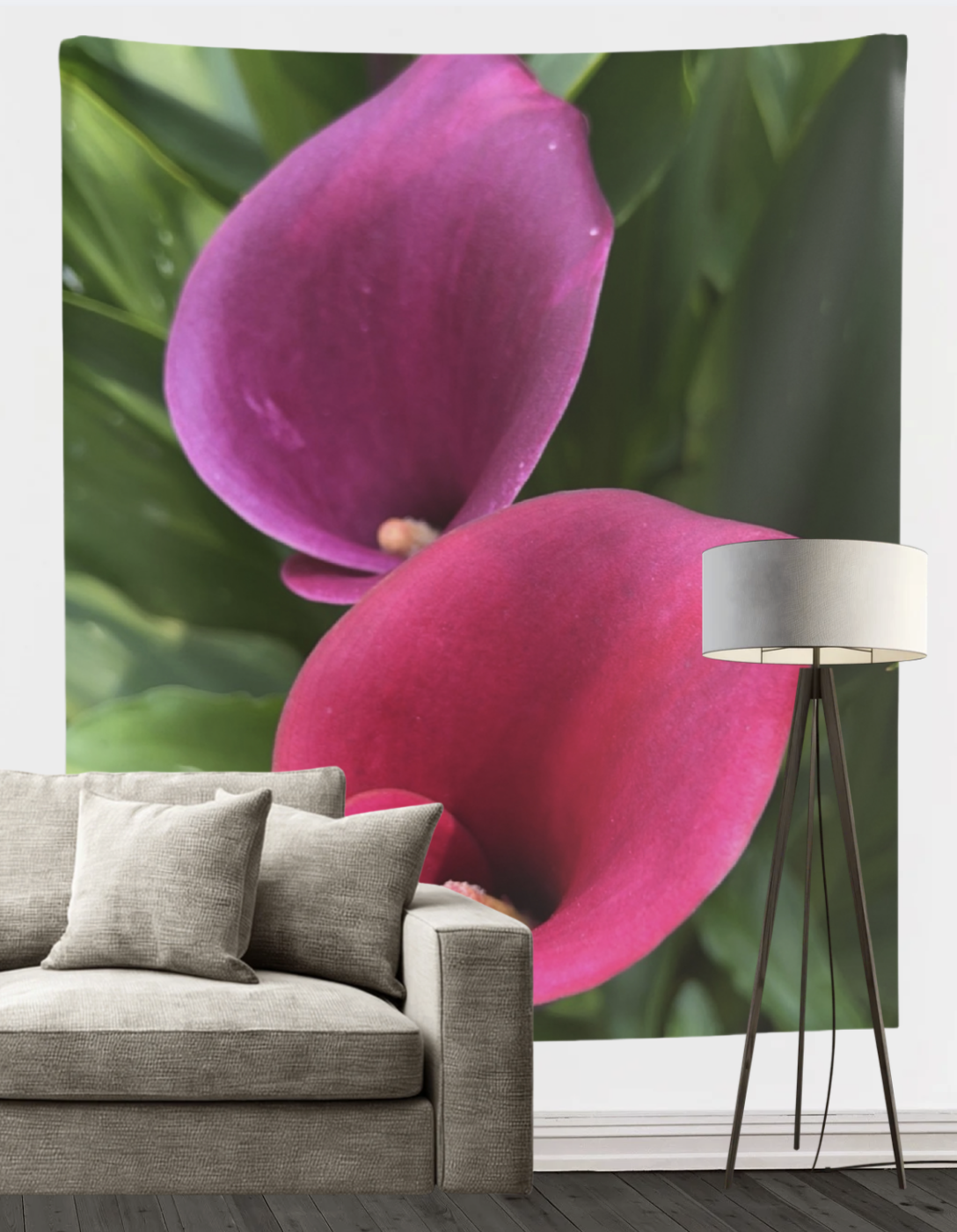 Two Calla Lilies Wall Tapestry