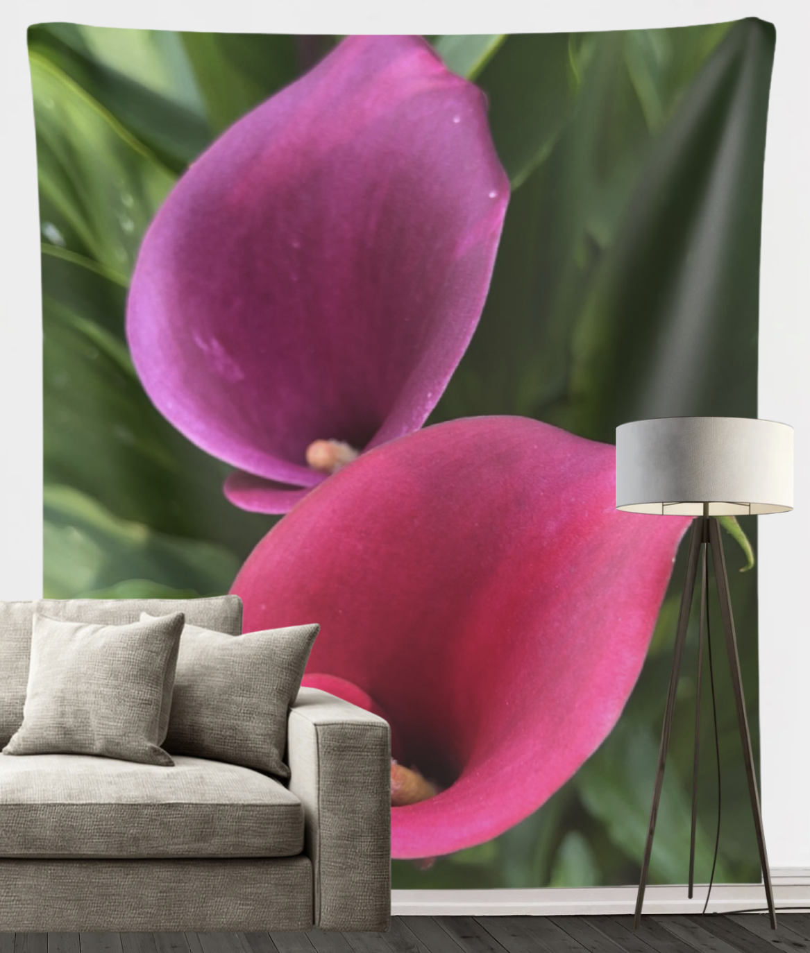 Two Calla Lilies Wall Tapestry