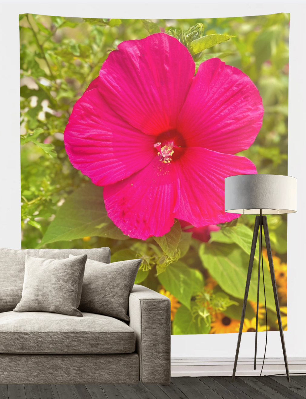 Hot Pink Hibiscus Wall Tapestries