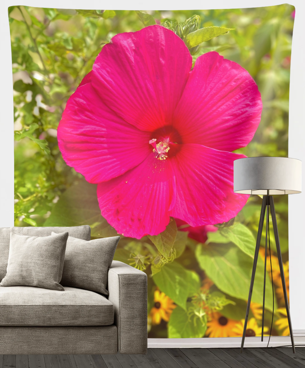 Hot Pink Hibiscus Wall Tapestries