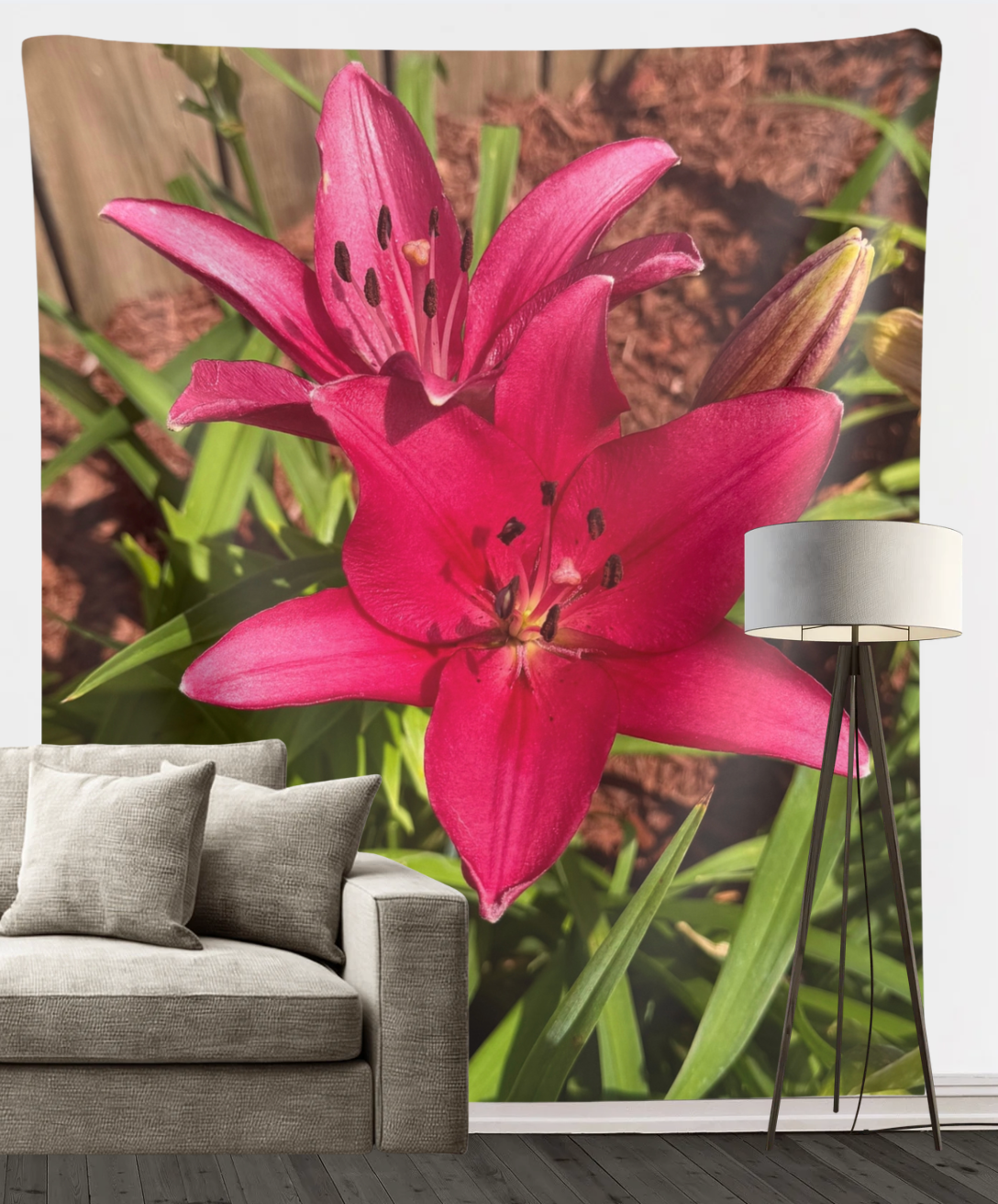 Pink Asiatic Lily Wall Tapestry