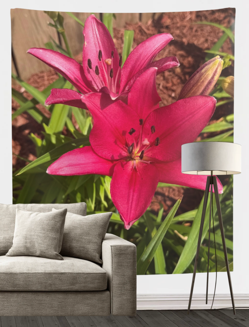 Pink Asiatic Lily Wall Tapestry