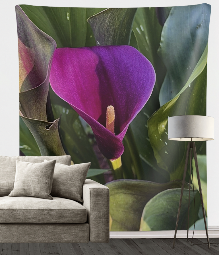 Purple Calla Lily Wall Tapestry