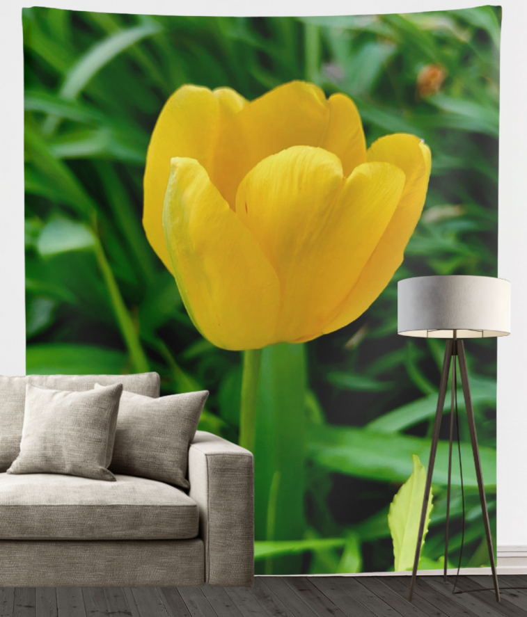 Yellow Tulip Wall Tapestry