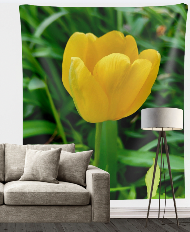 Yellow Tulip Wall Tapestry
