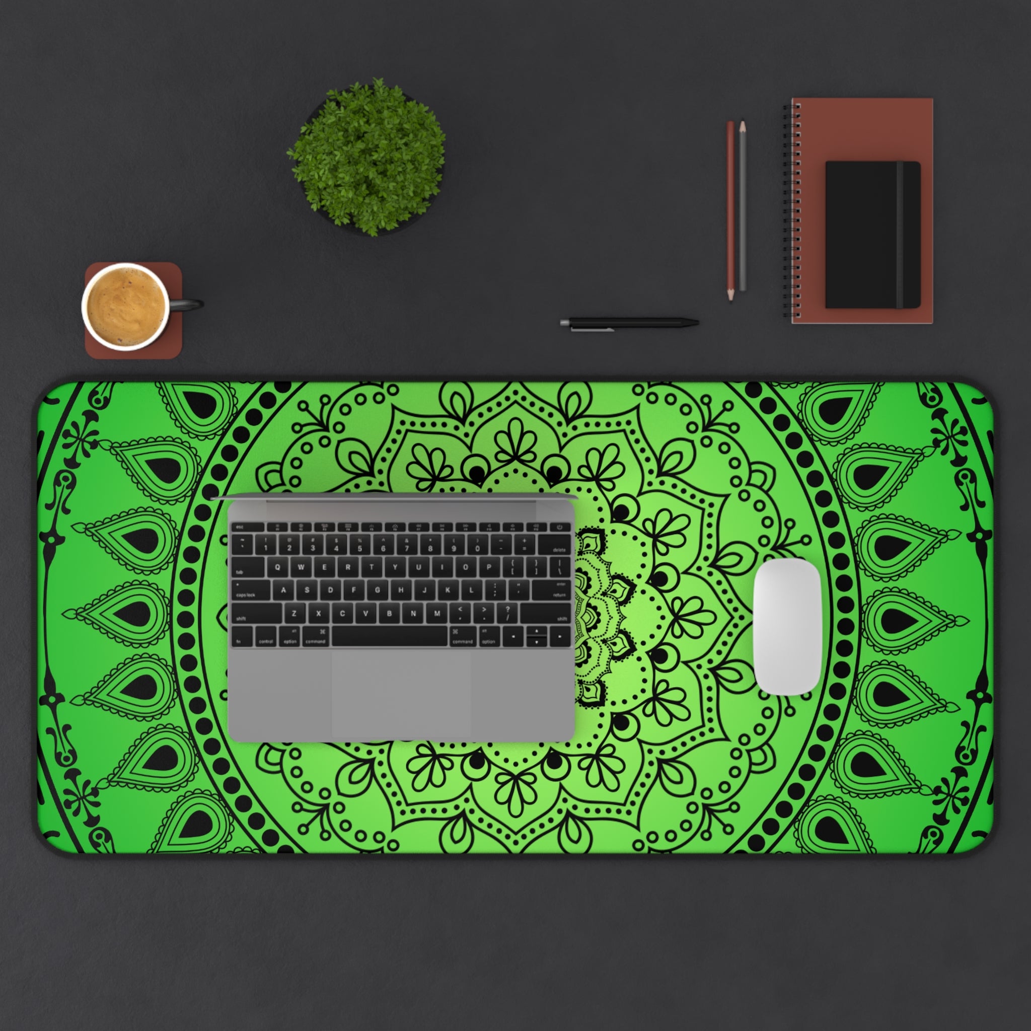 Green Mandala Desk Mat