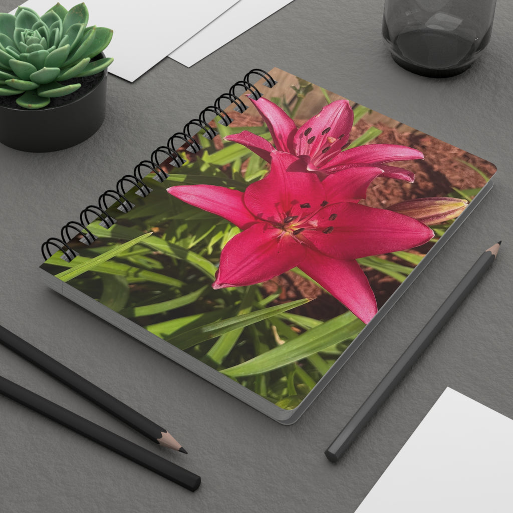Pink Asiatic Lily Spiral Notebook
