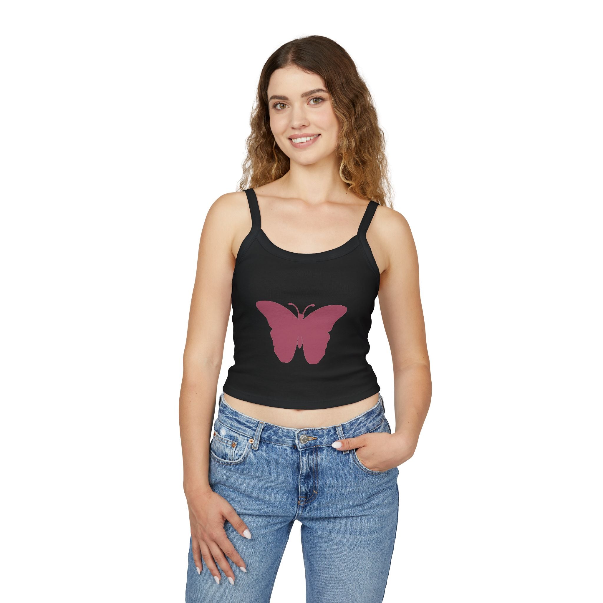 Butterfly Graphic Crop Tank Top