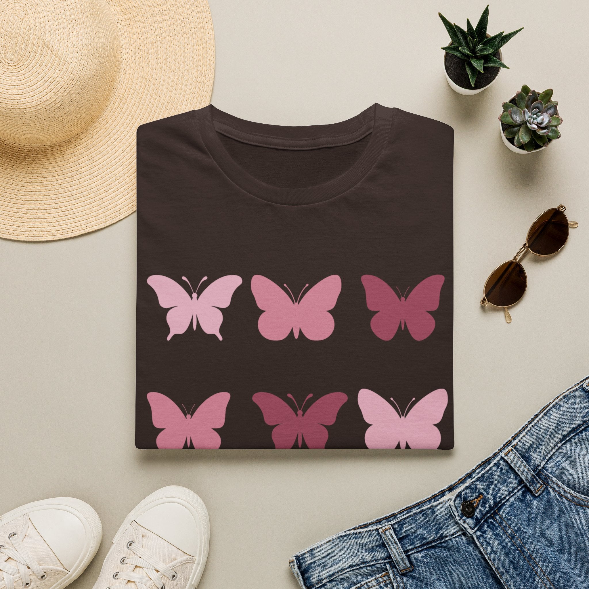 Butterfly Grid T‑Shirt — Solid