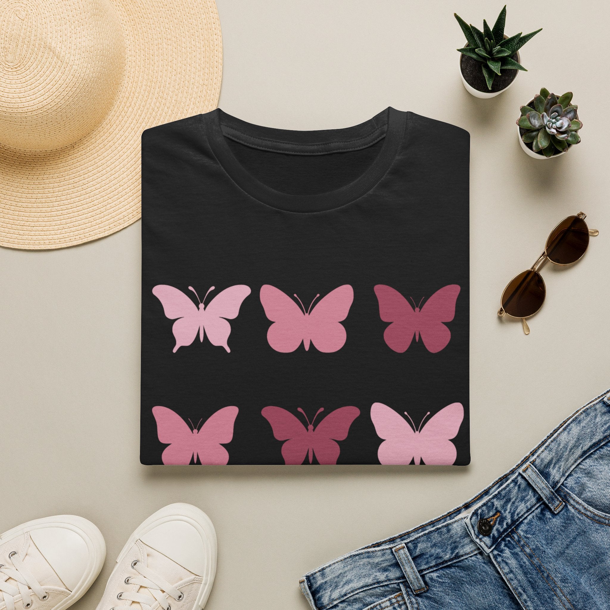 Butterfly Grid T‑Shirt — Solid