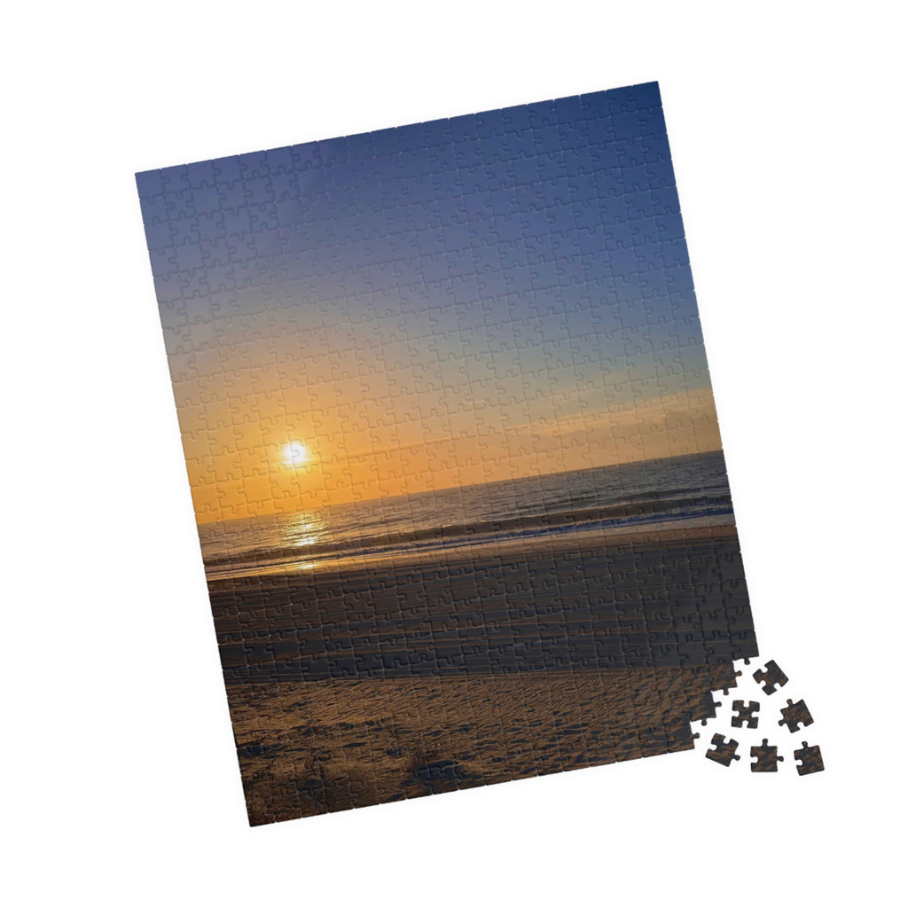 Orange Sunset Beach Jigsaw Puzzle