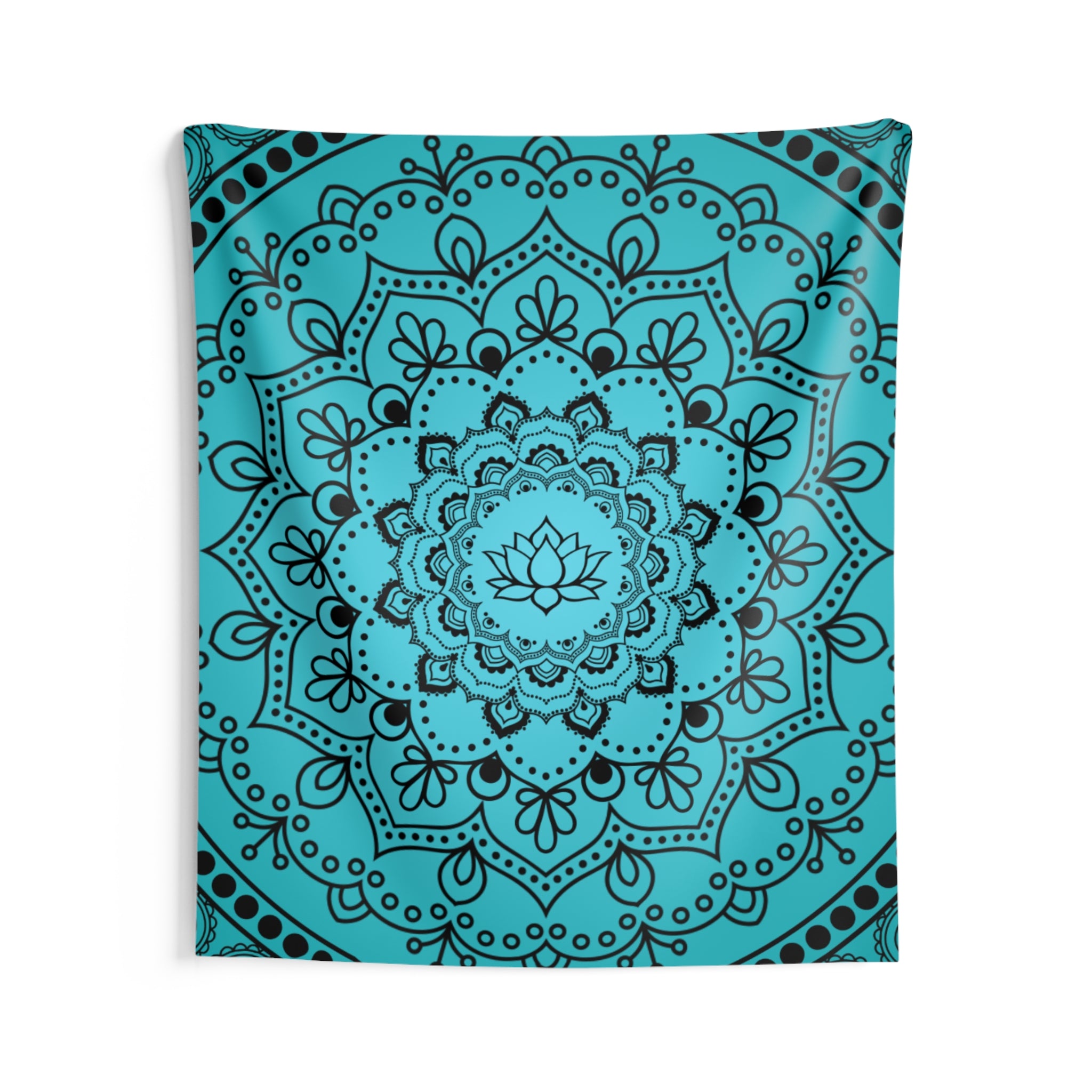 Blue Lotus Mandala Wall Tapestry