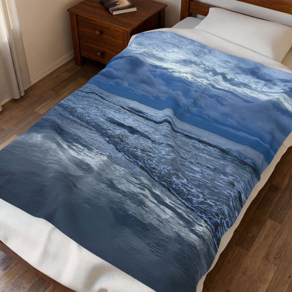Cloudy Beach Throw Blanket