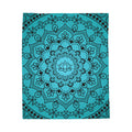 Blue Lotus Mandala Throw Blanket