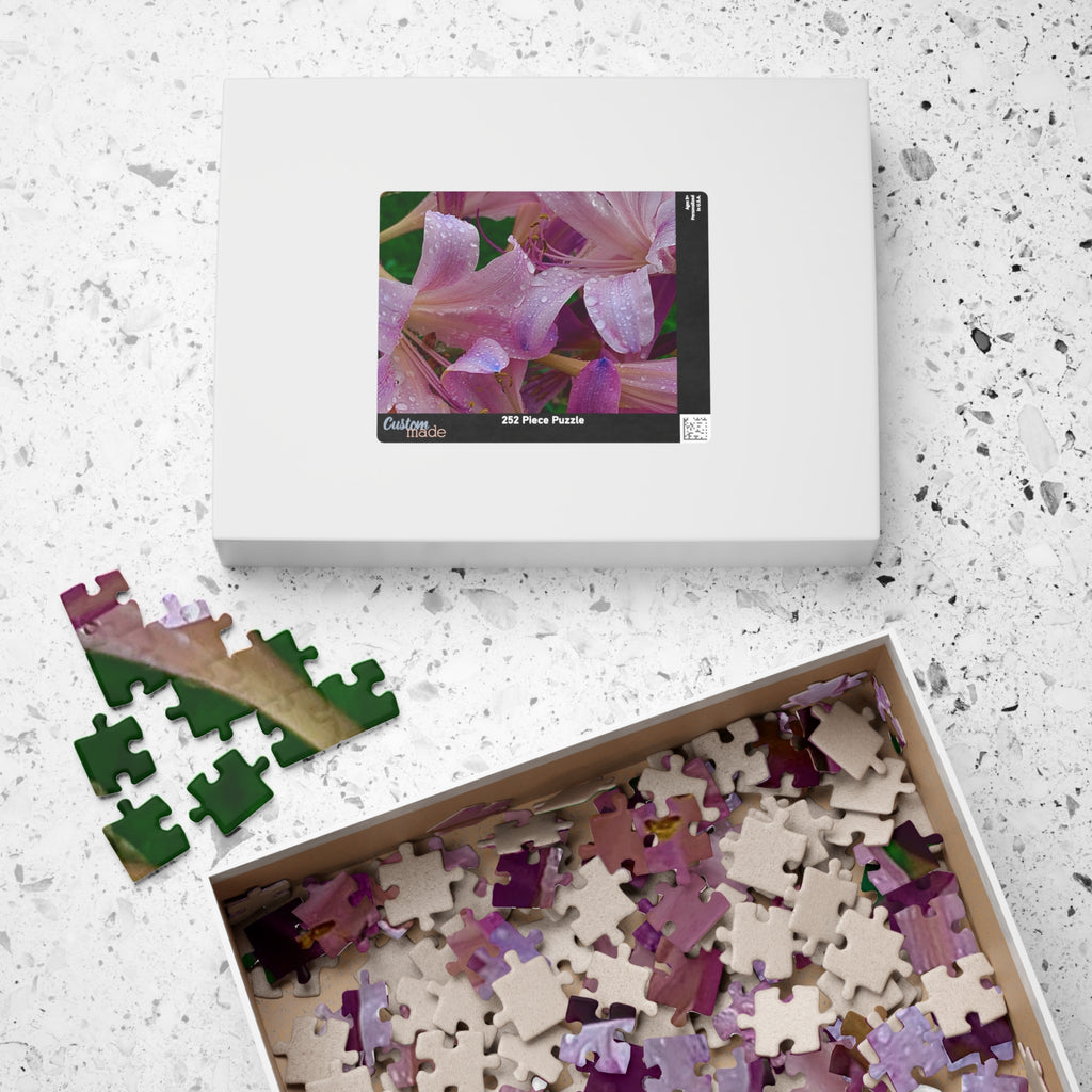Rainy Pink Lilies Jigsaw Puzzle