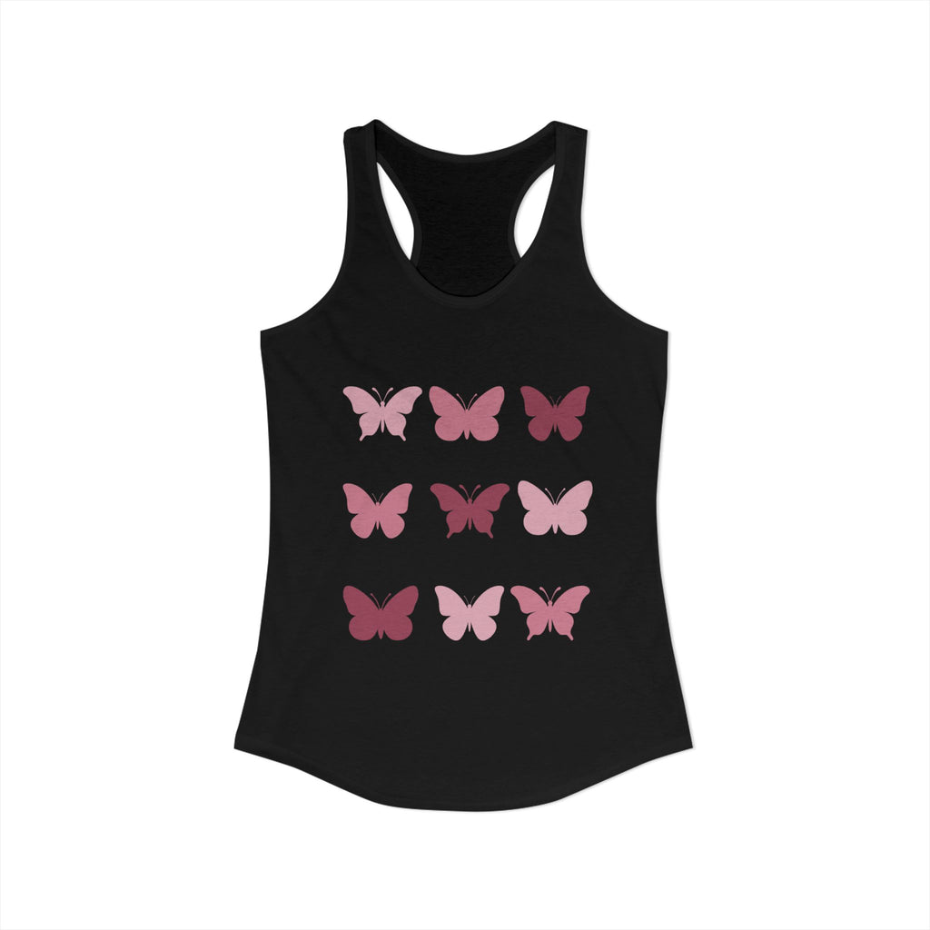 Solid Butterfly Grid Racerback Tank