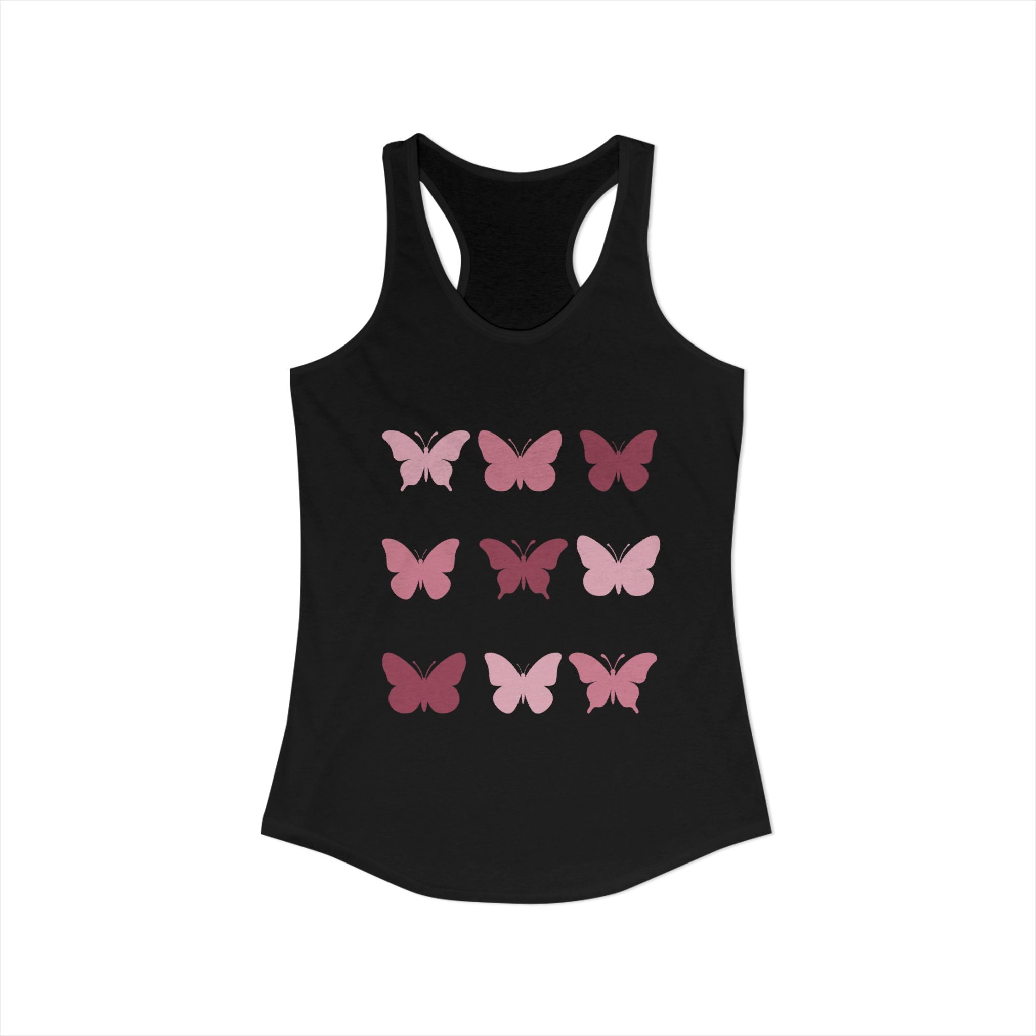 Solid Butterfly Grid Racerback Tank