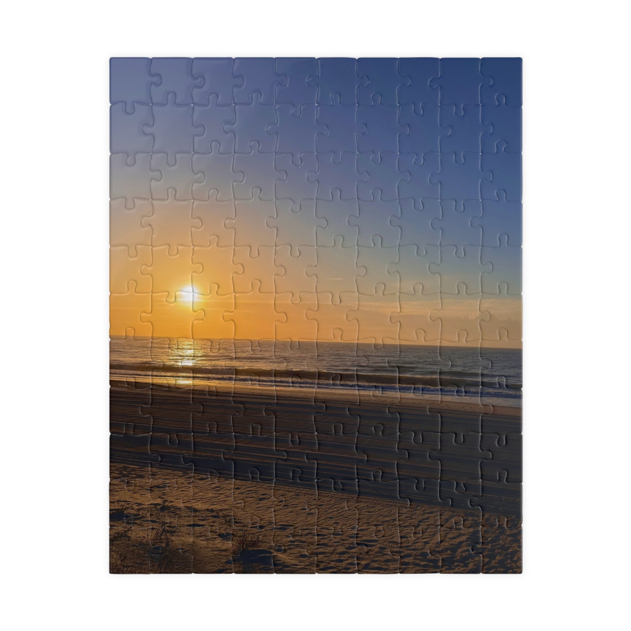Orange Sunset Beach Jigsaw Puzzle