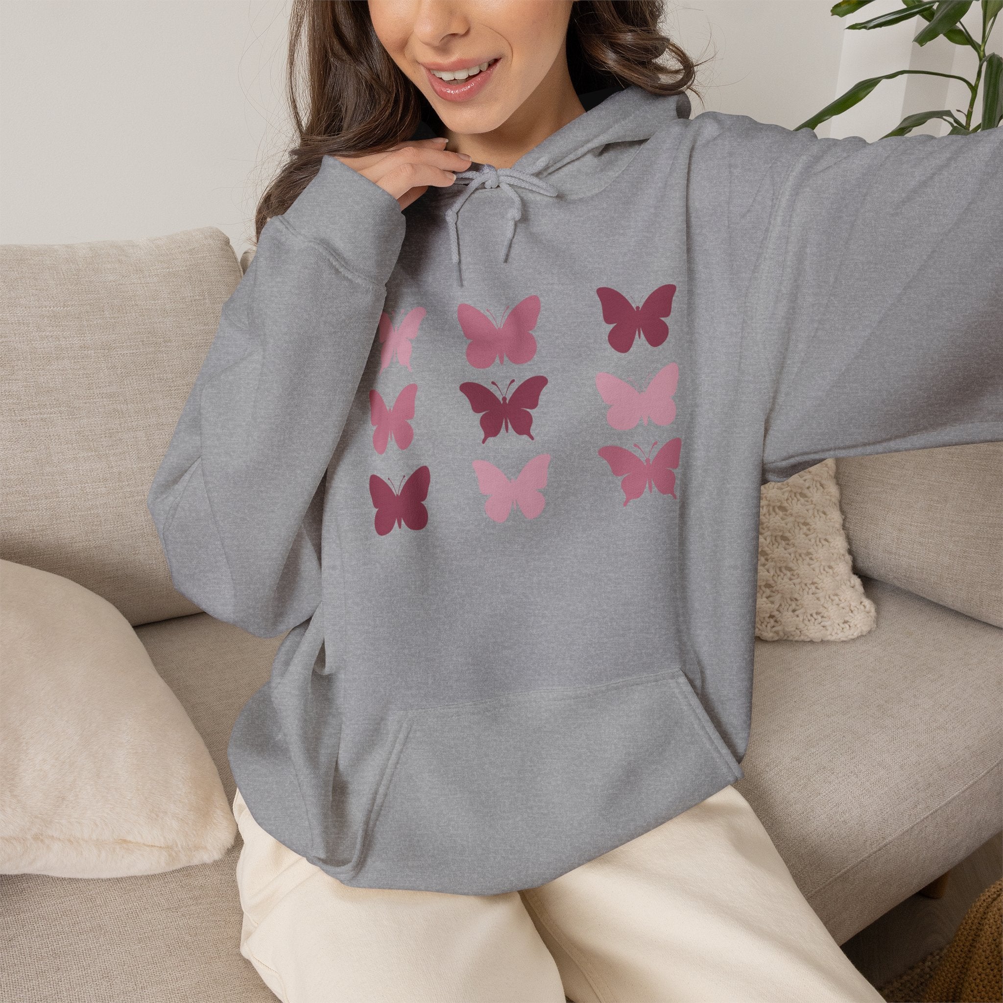 Butterfly Grid Hoodie Solid
