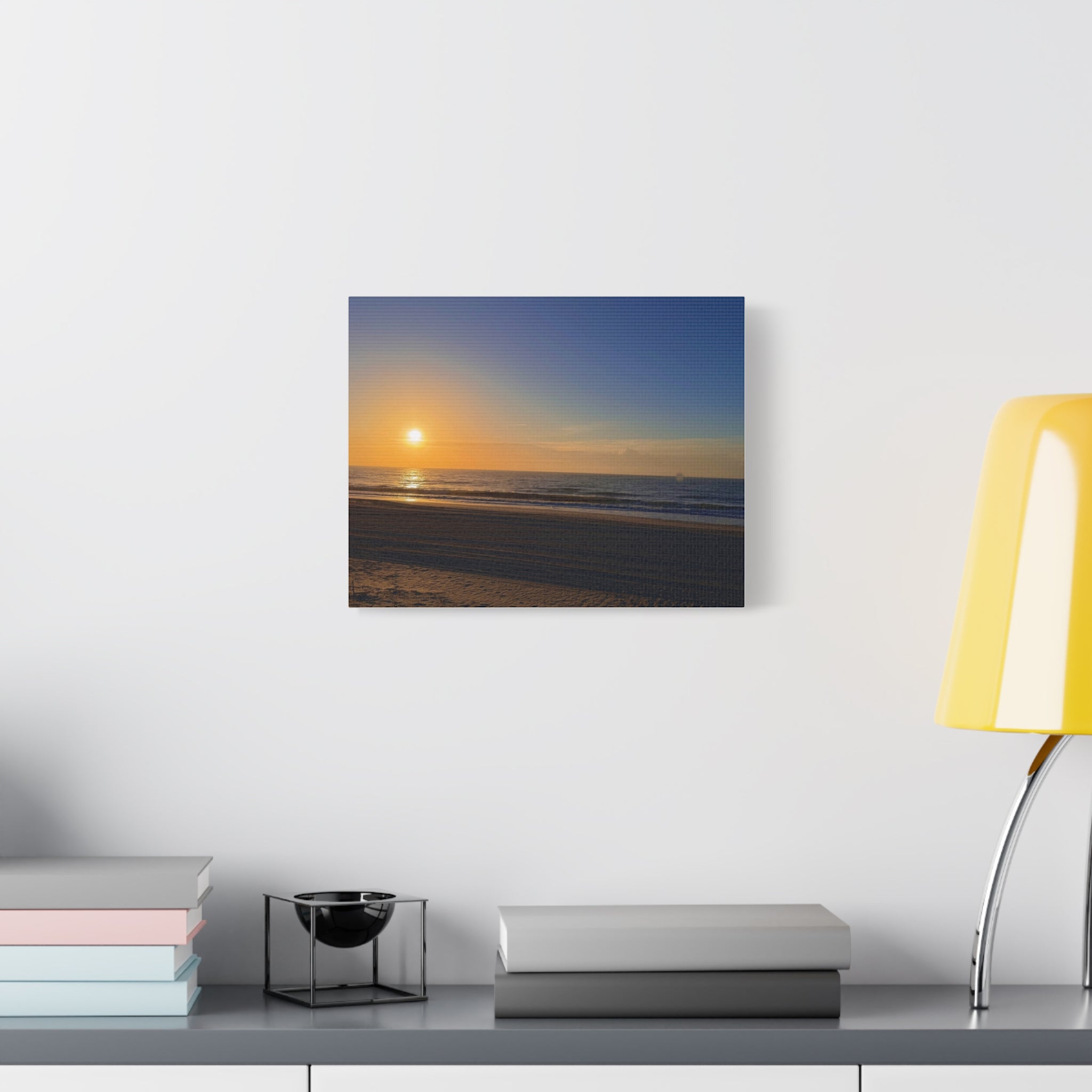Orange Sunset Beach Canvas Print